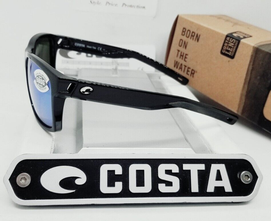 Costa Del Mar SLACK TIDE sunglasses Shiny Black/Blue Mirror 580G