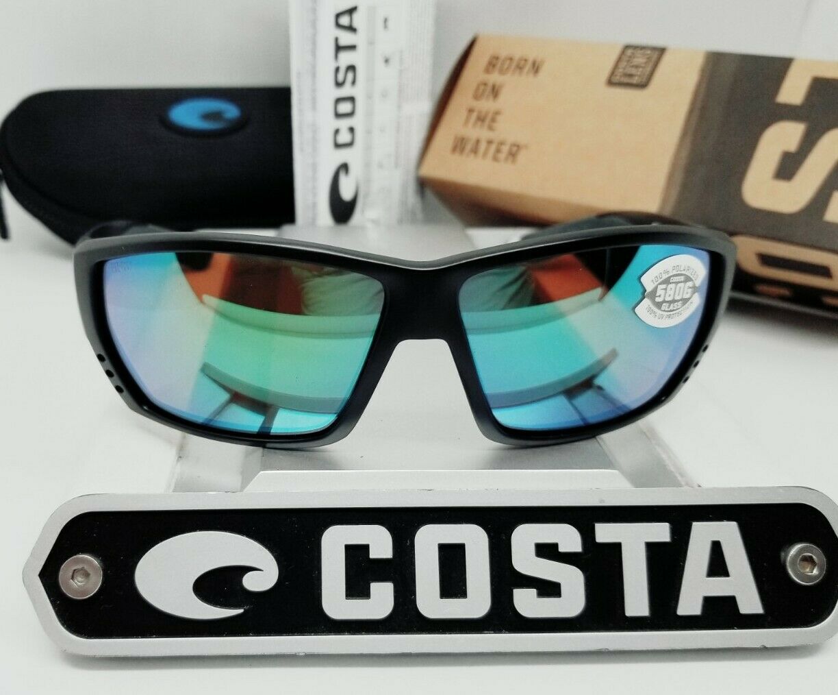 Costa Del Mar TUNA ALLEY sunglasses - Matte Black/Green Mirror